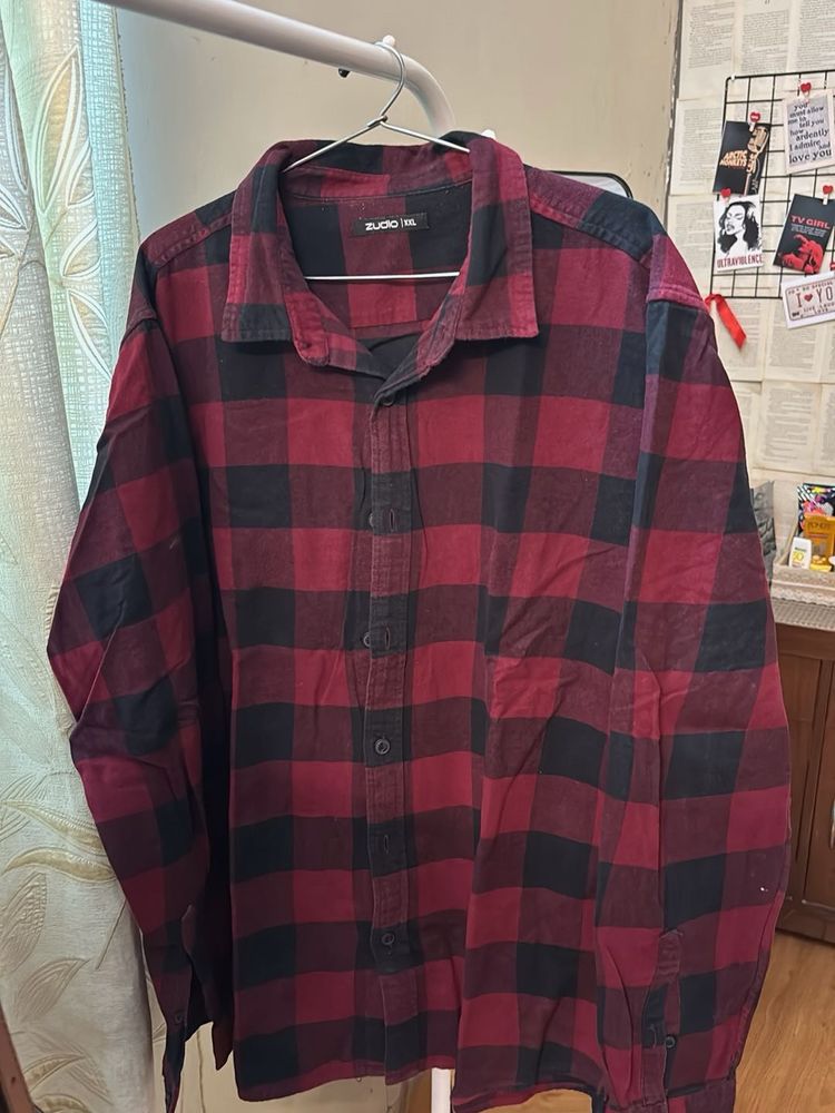 Red and Black Checkered Shirt