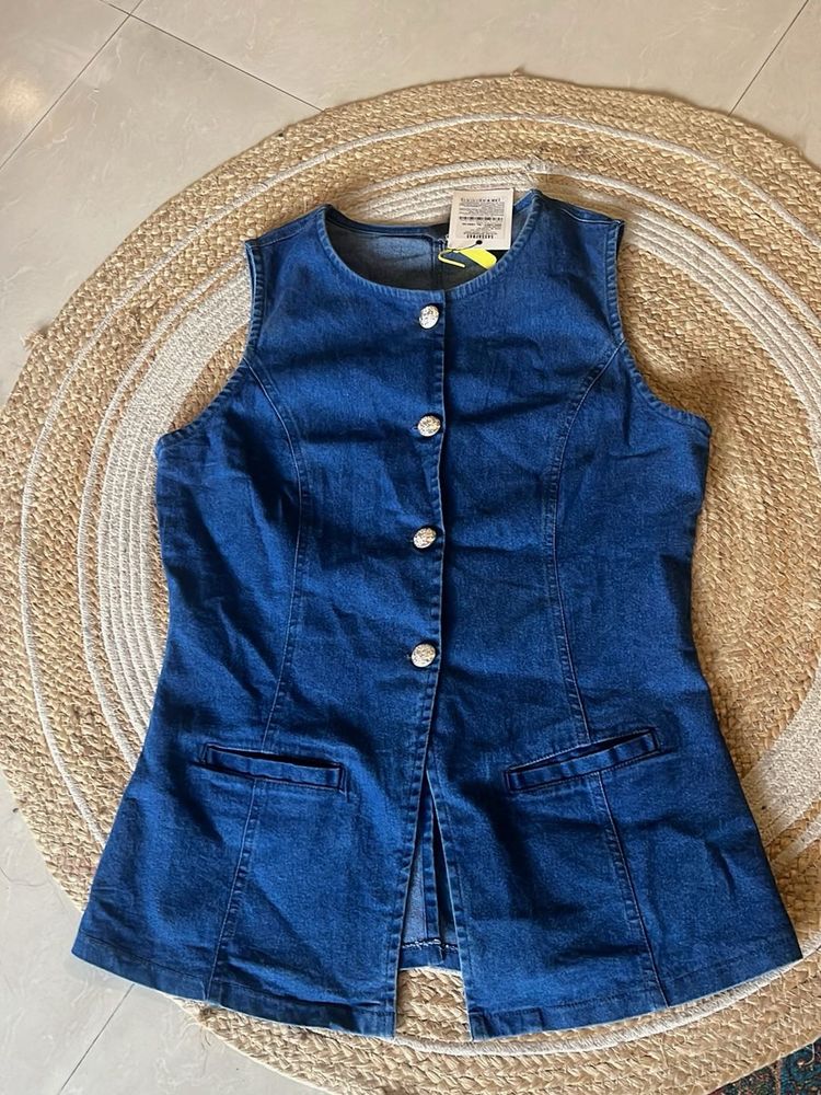 Denim Sleeveless Vest Top