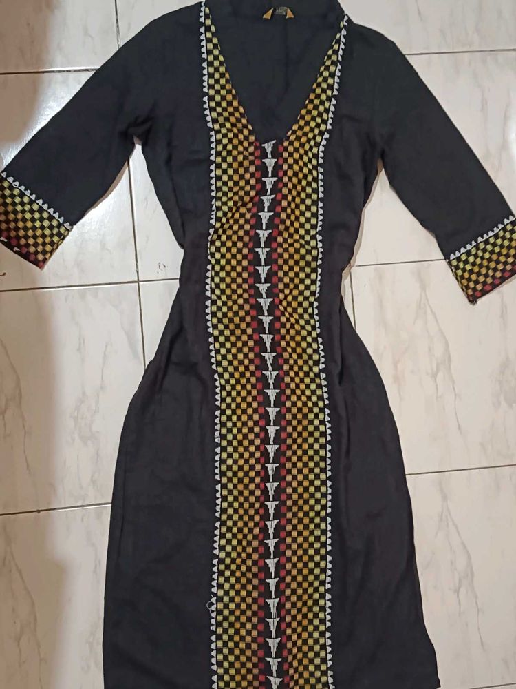 Embroidered black Kurta