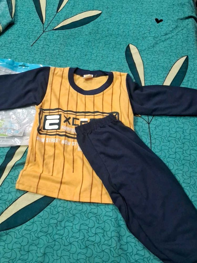 Kids Pajama Set - Yellow &amp; Navy
