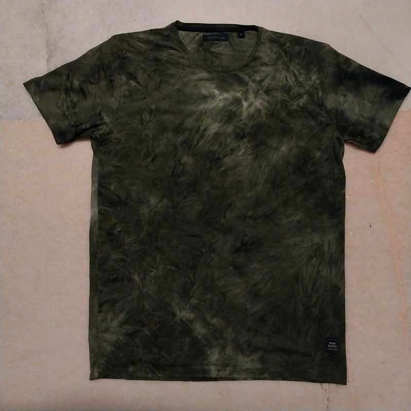 Stretchable Tie Dye Camo Green Tee