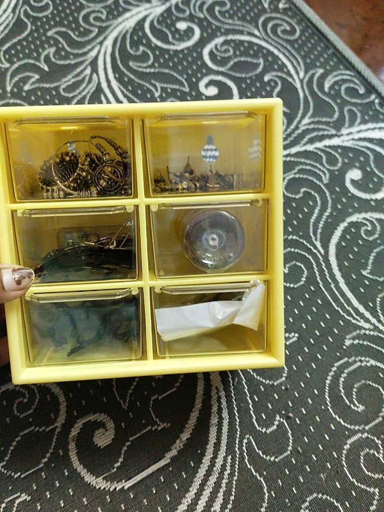 Yellow Organizer Box with Compartments