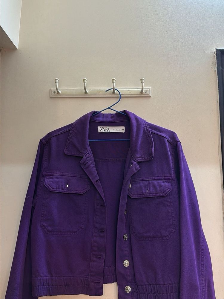 Zara Purple Denim Jacket