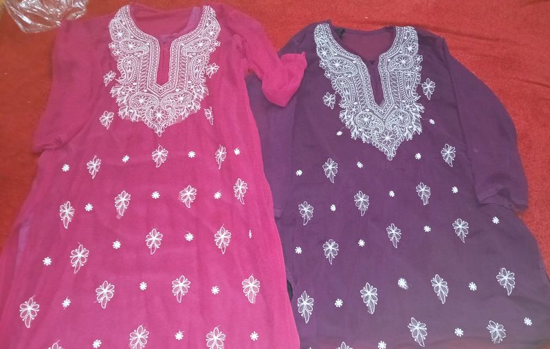 2 Chikankari Kurti With Inner