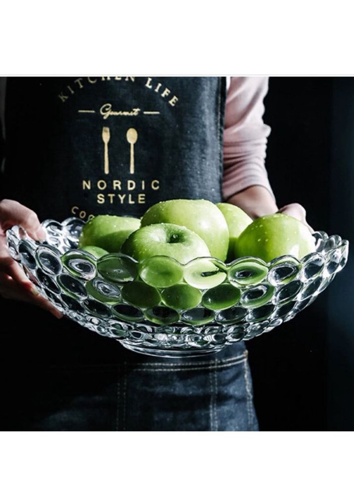 Elegant Glass Fruit Platter Bowl
