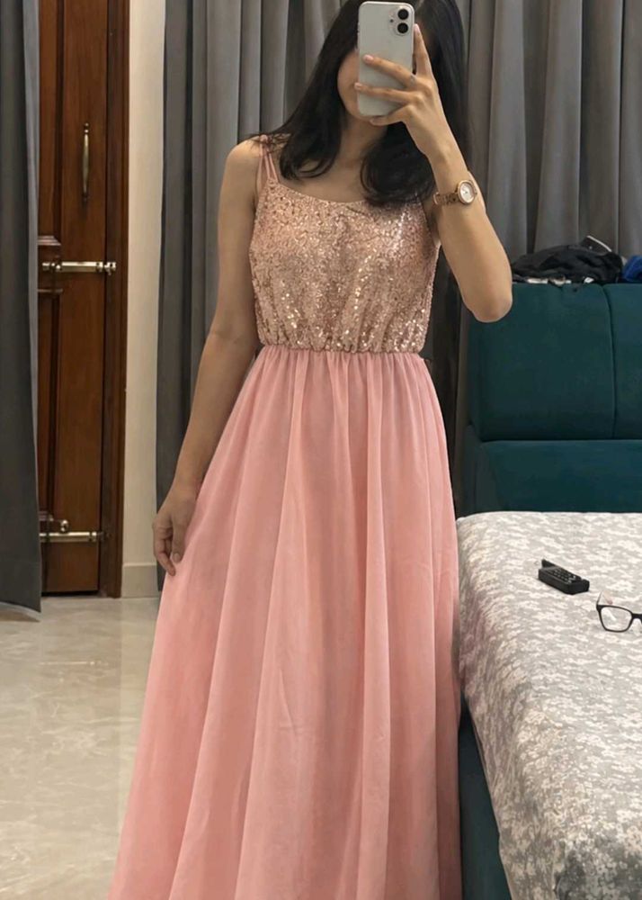 Sparkling Sequin &amp; Chiffon Dress