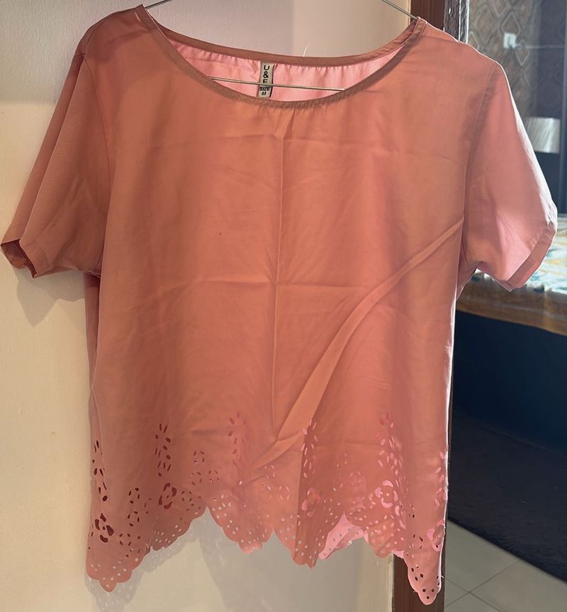 Chic Pink Cut-Out Detail Top