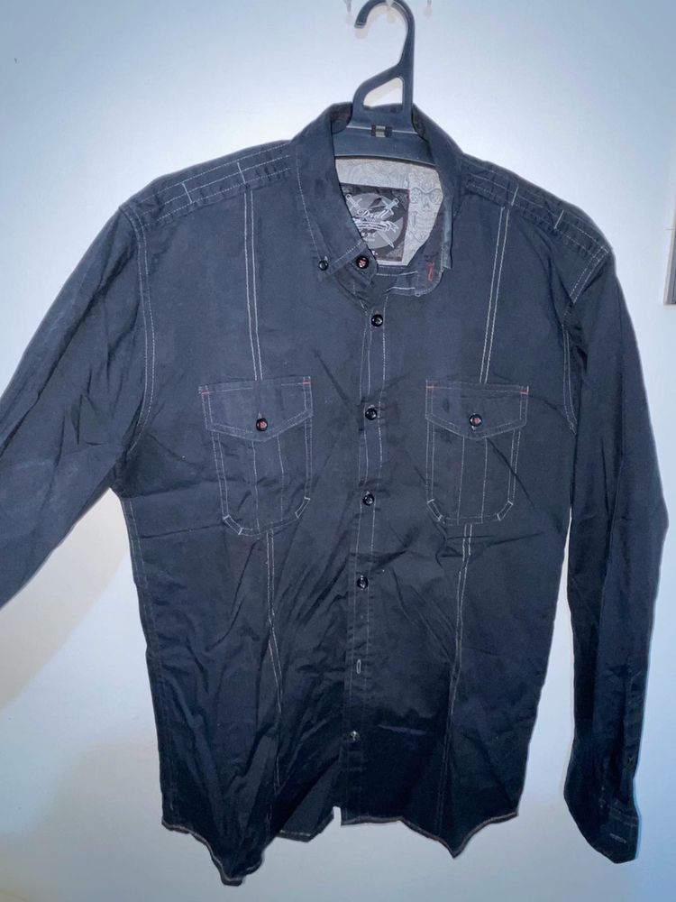 Rare Gem black long-sleeve button-up