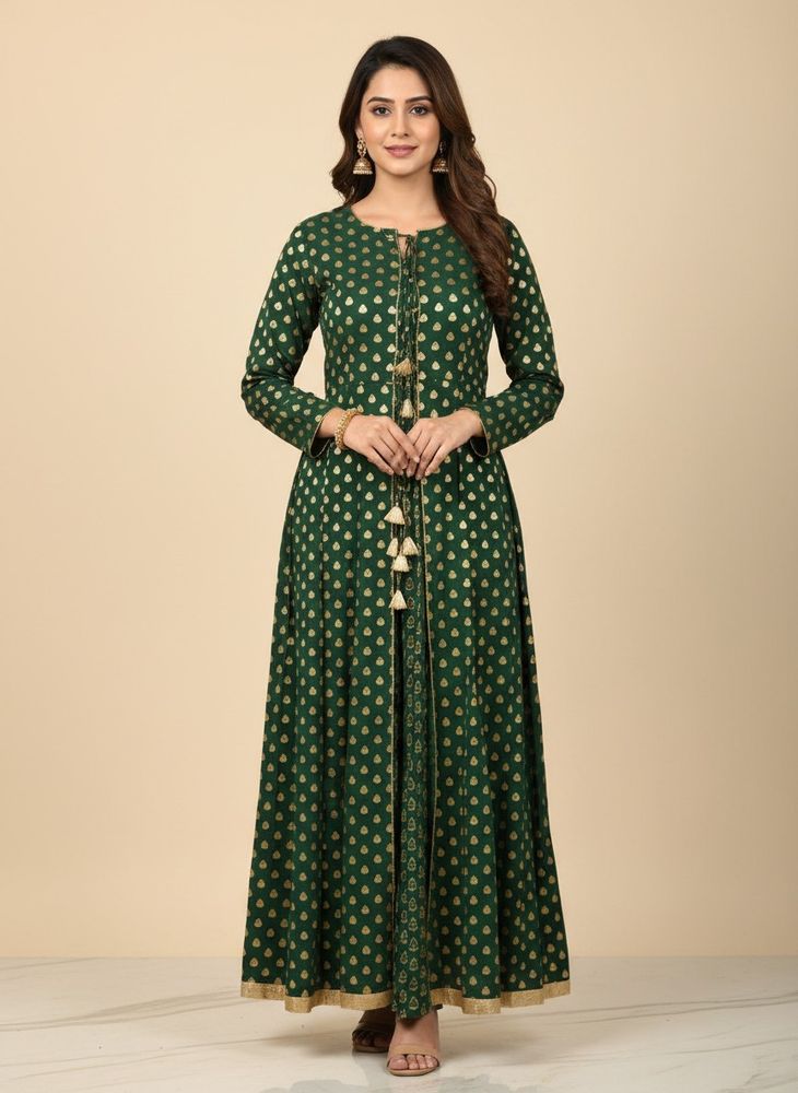 Green &amp; Gold Indian Dress
