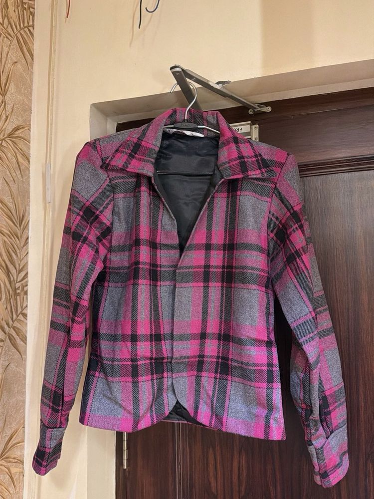 Pink Plaid Jacket