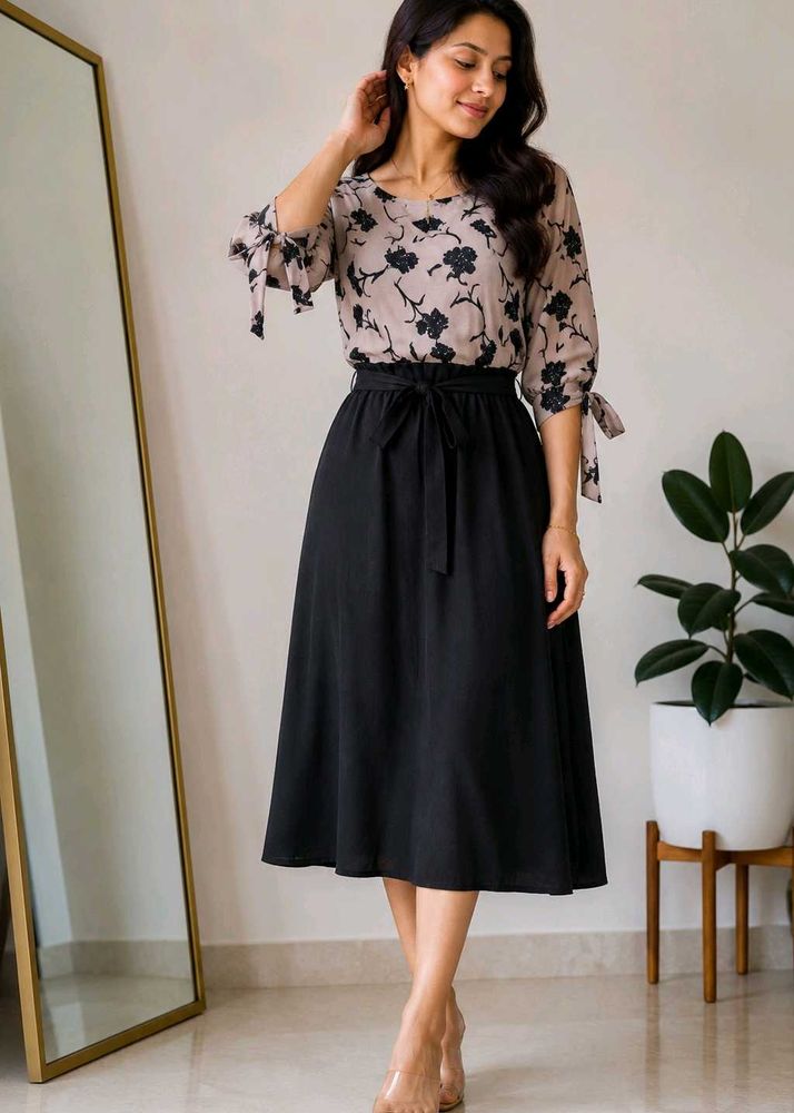 Selvia - Floral Print  fit and flare dress