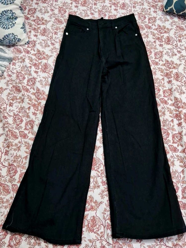 H&amp;M Black Twill Trouser Size EU 38