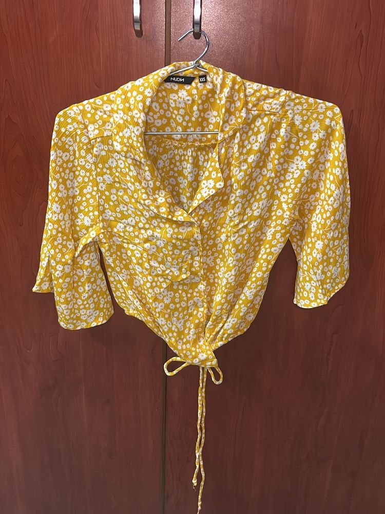 Floral Tie-Front Blouse