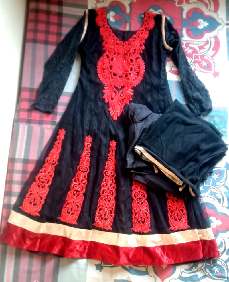 Black Net Anarkali Suit