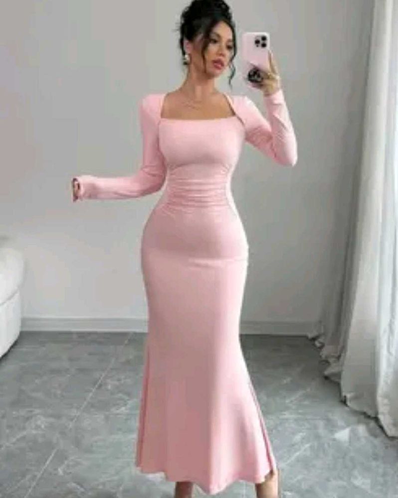 beautiful pink bodycon dress