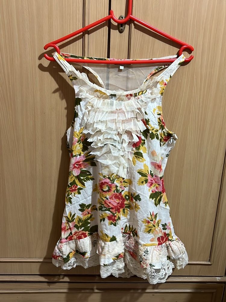 Flower Print Summer Cotton Top