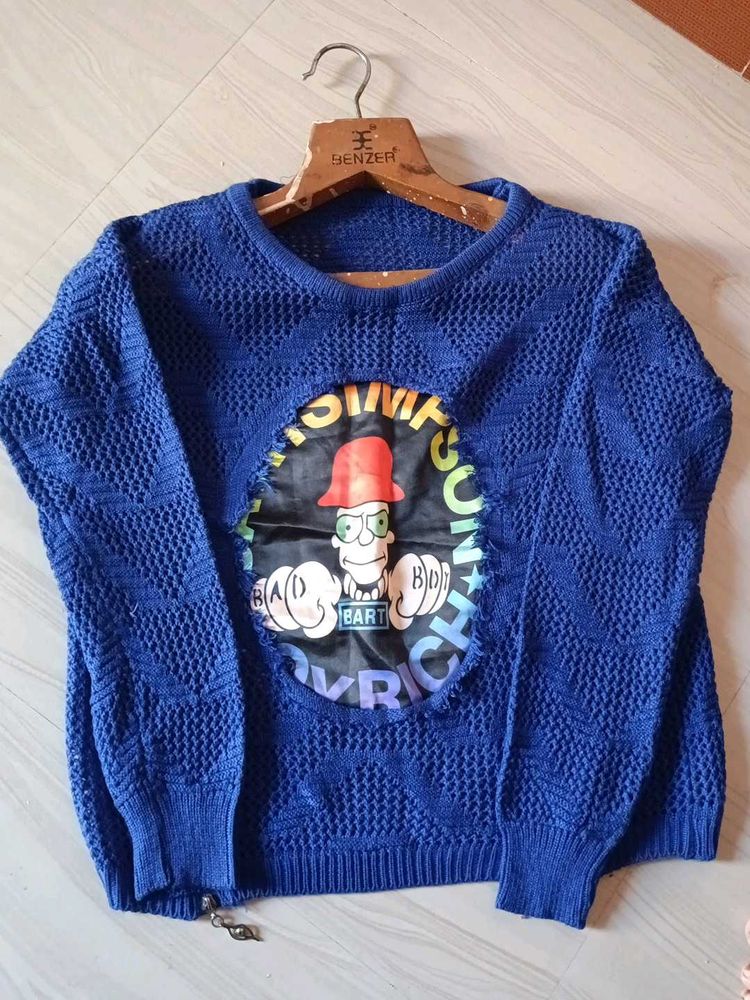 Blue Knitted Sweater