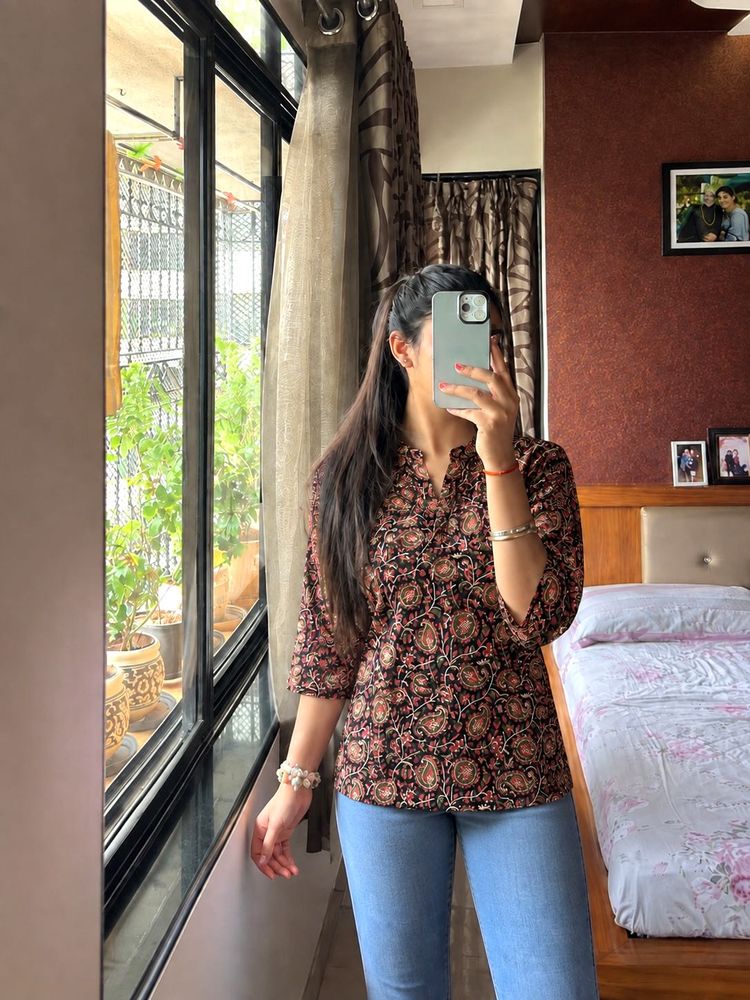 Paisley Print Tunic Top