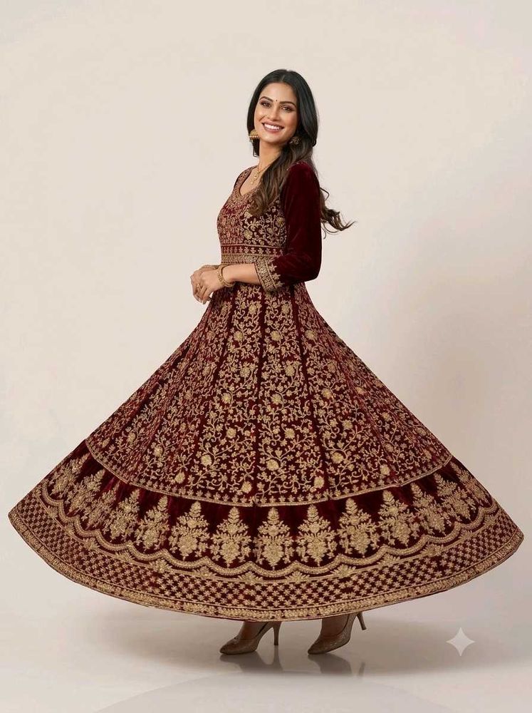 Royal Velvet Embroidered Festival Gown