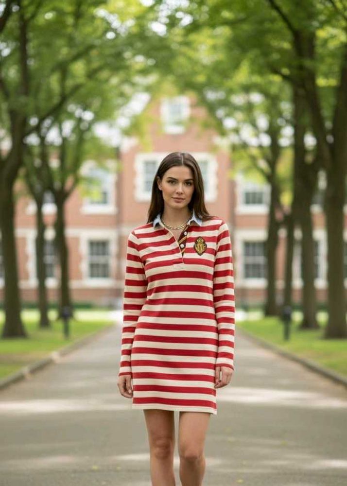 Striped Rugby Polo Dress