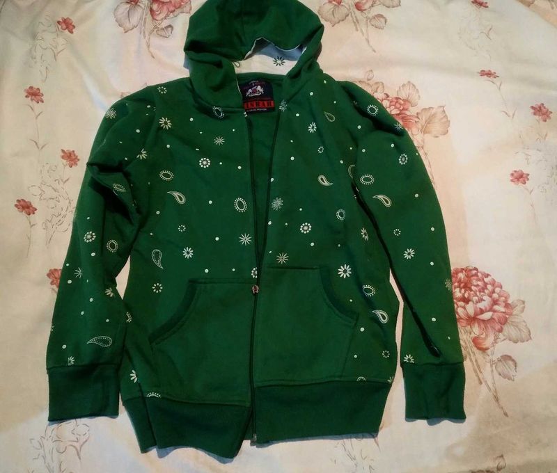 Green Patterned Hoodie