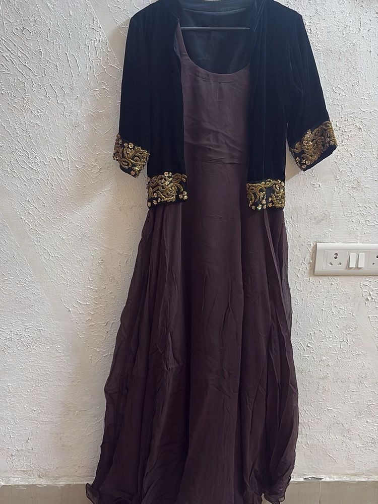 Classy Ethnic Gown with Embellished Jacket