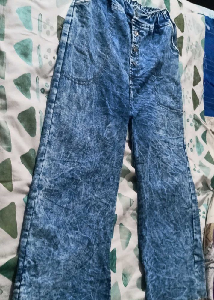 Stylish Acid Wash Flare Jeans