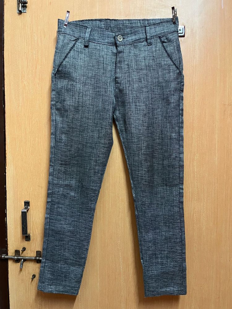 Ankle Length Formal Grey Pants for Men