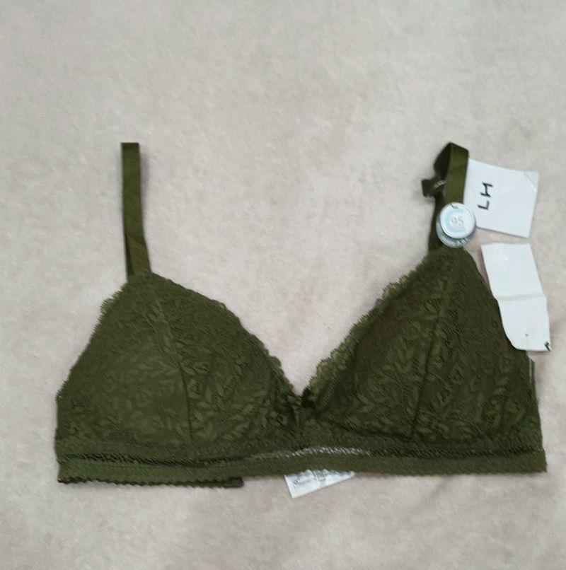 Lace Bralette - Olive Green