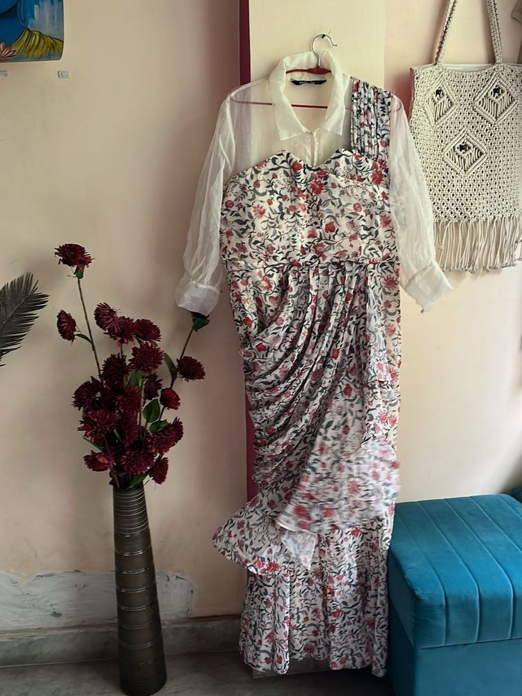 Floral Print Ethnic Gown