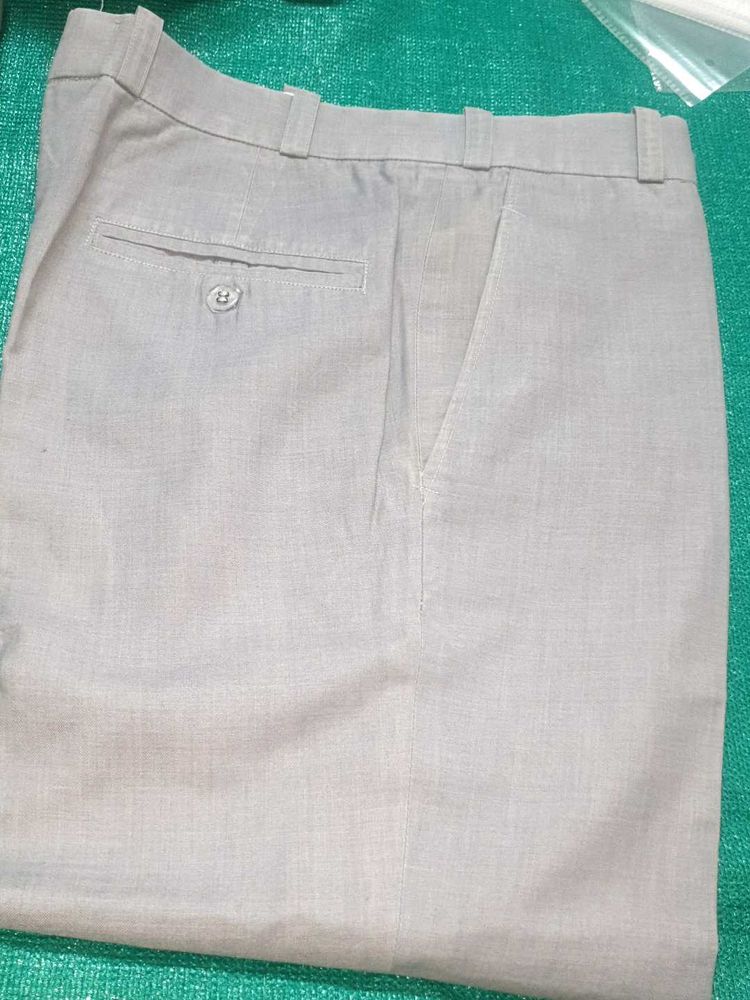 Classic Beige Linen Blend Trousers