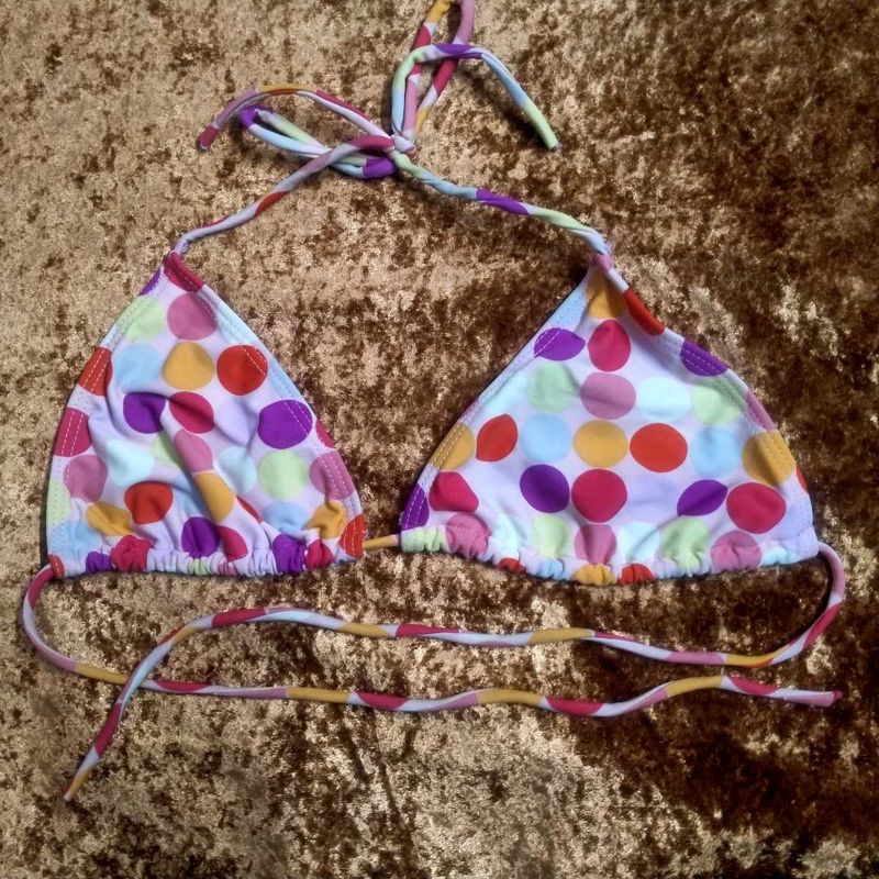 Colorful Polka Dot Bikini Top