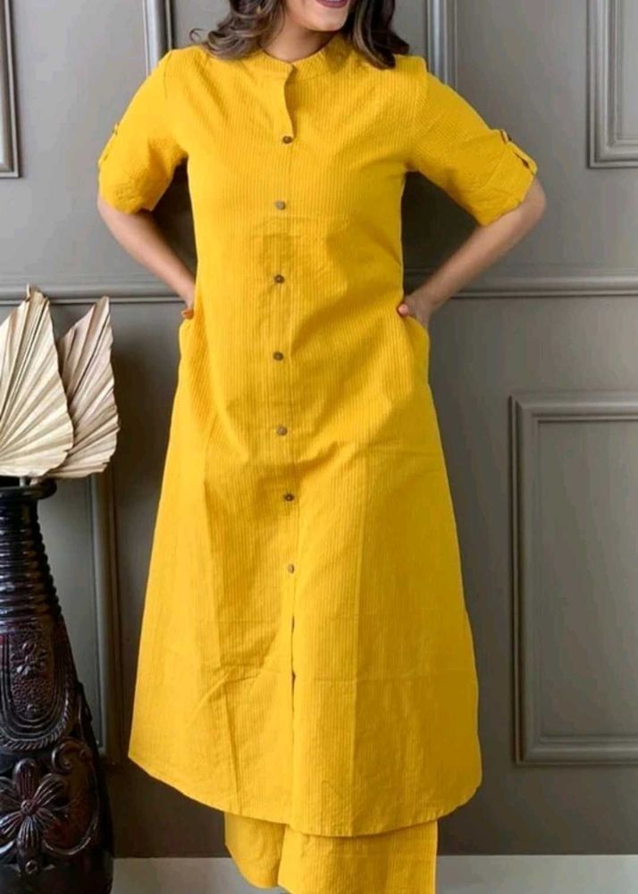 Yellow Kurta Palazzo Set