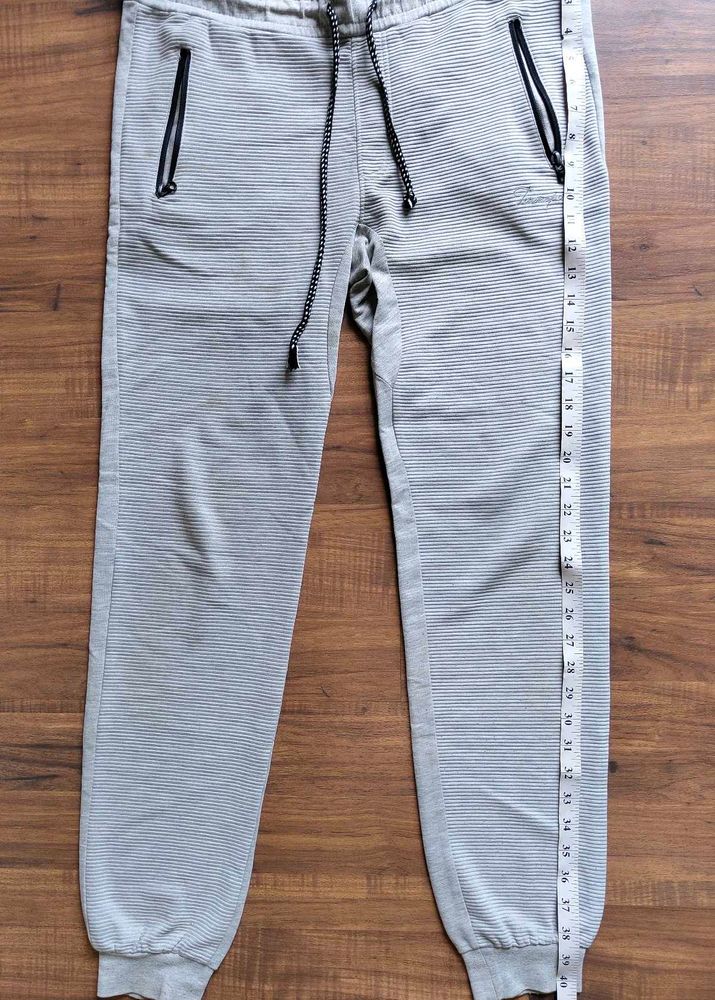 Men's Gray Striped Joggers