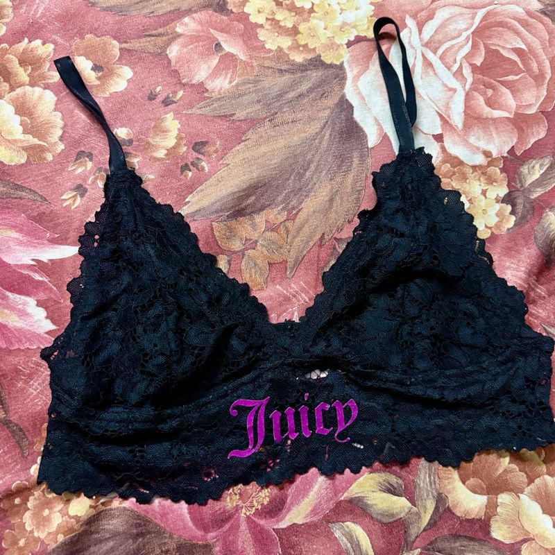 Juicy Couture Black Lace Bralette Small