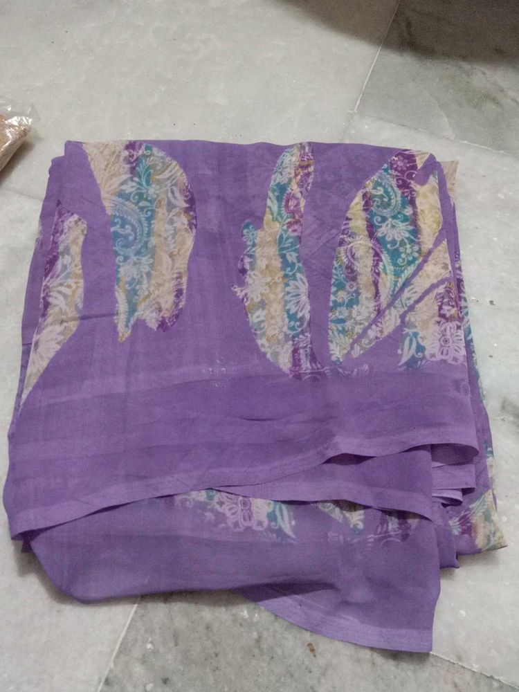 Beautiful Purple Printed Saree
