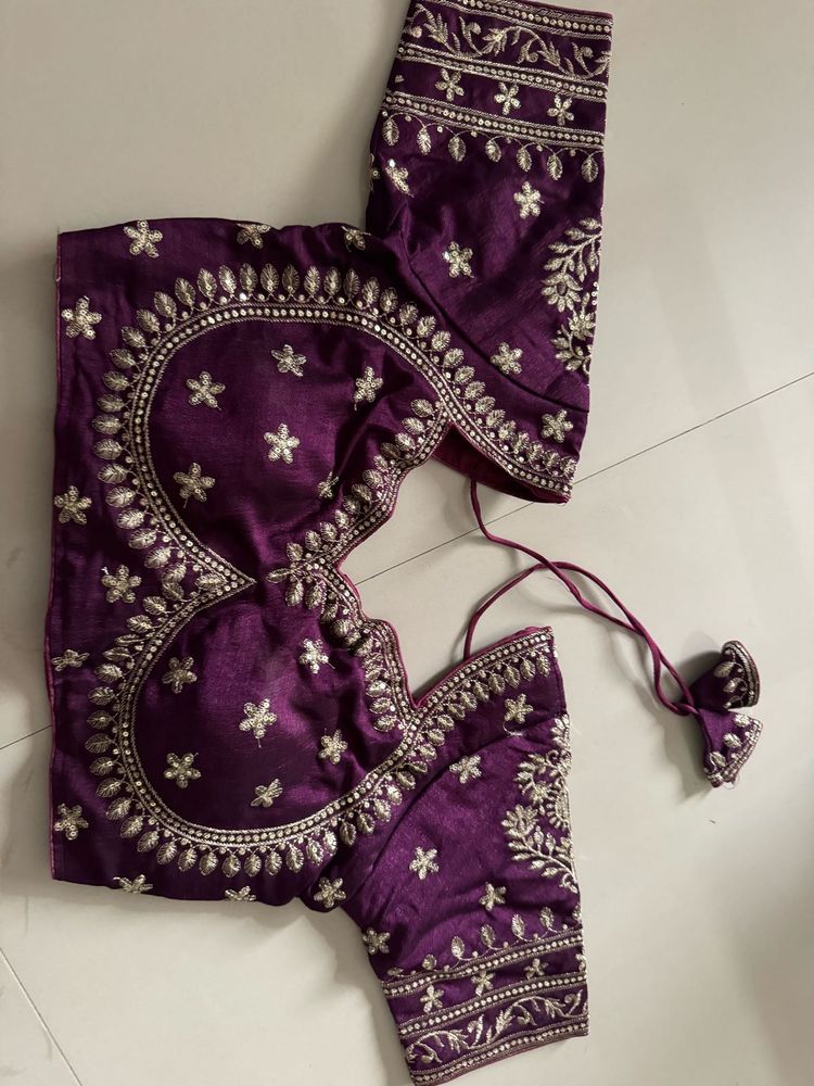 Stunning Embroidered Purple Blouse