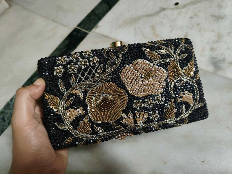 Sparkling Black Clutch Bag