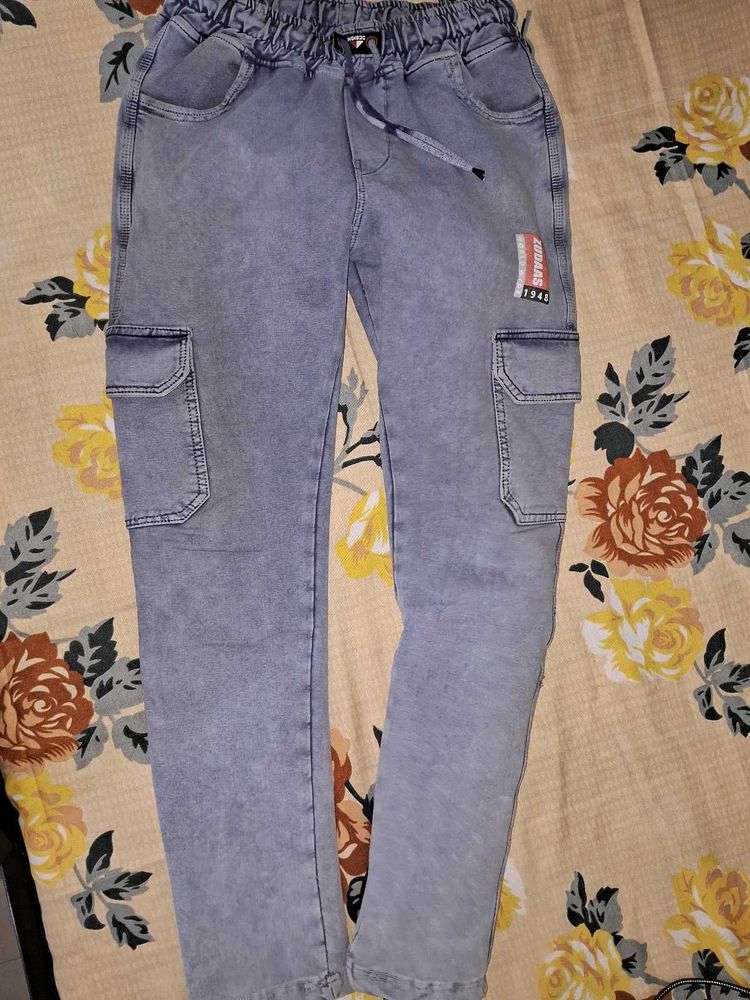 Light Wash Cargo Jeans