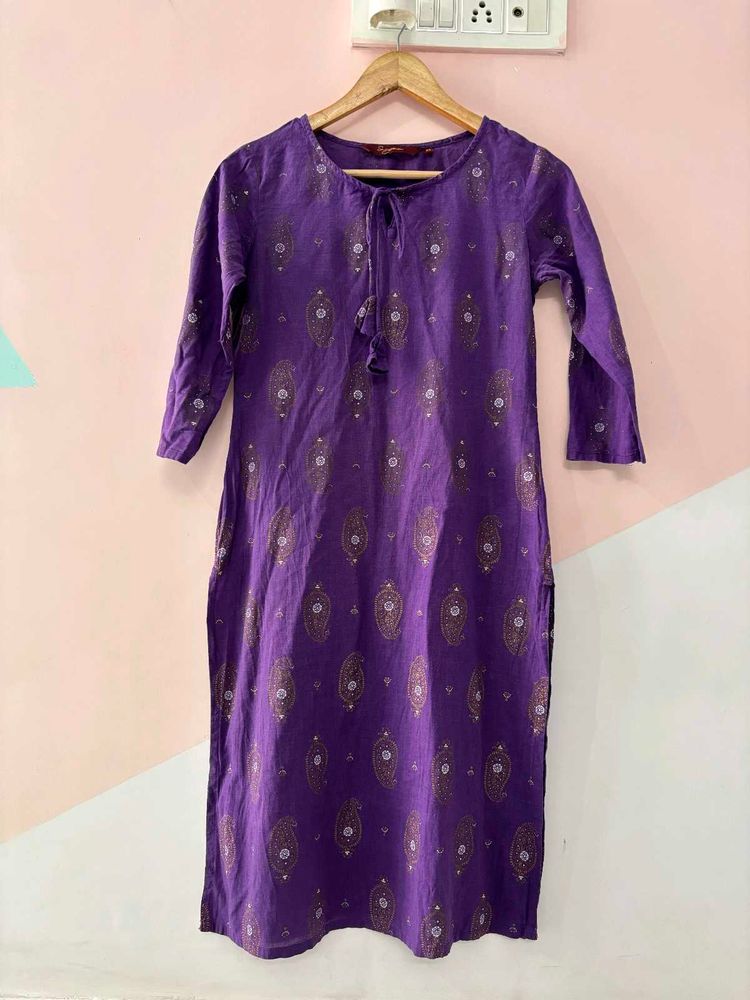 Purple Paisley print kurta