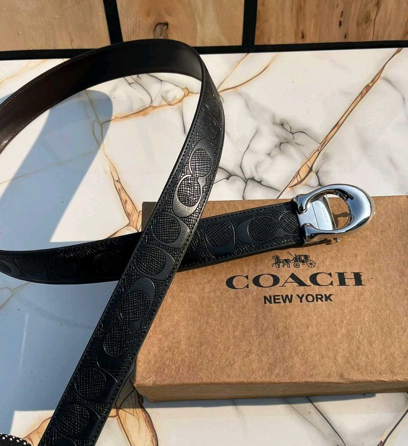 Coach Black Signature Belt