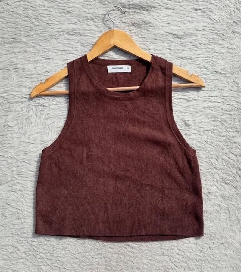 Perfect Stranger Brown Sleeveless Top