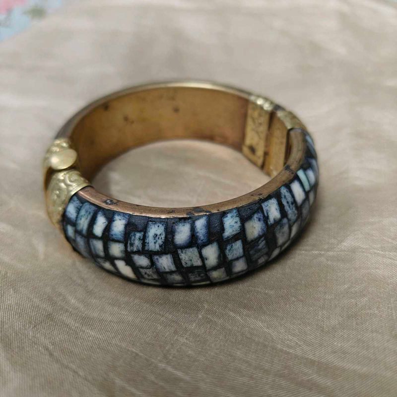 Vintage Mosaic Brass Bangle