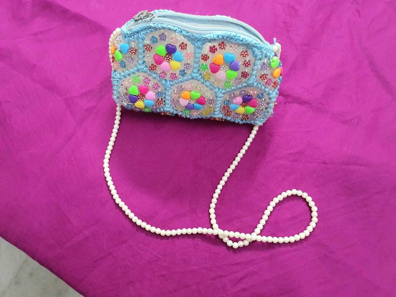 Cute Beaded Crochet Pouch Bag