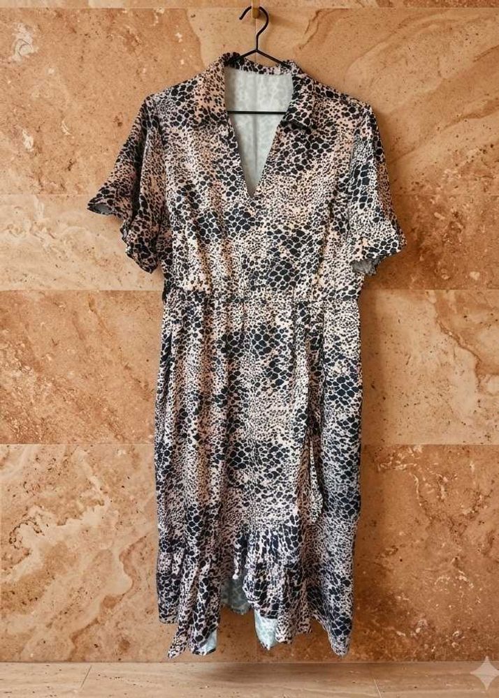Leopard Print Midi Dress