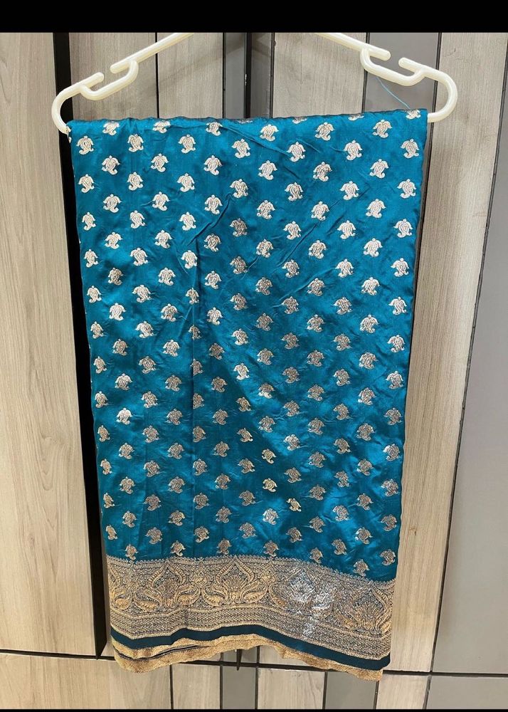 Teal Banarasi Silk Saree