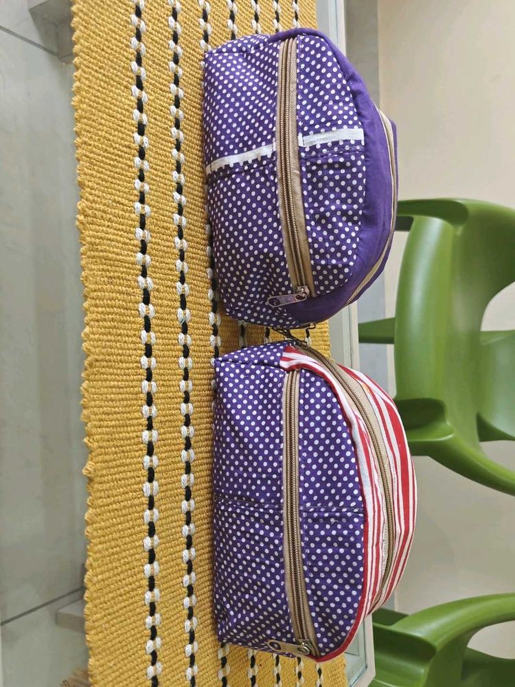 Cute Polka Dot &amp; Striped Pouches (Set of 2)