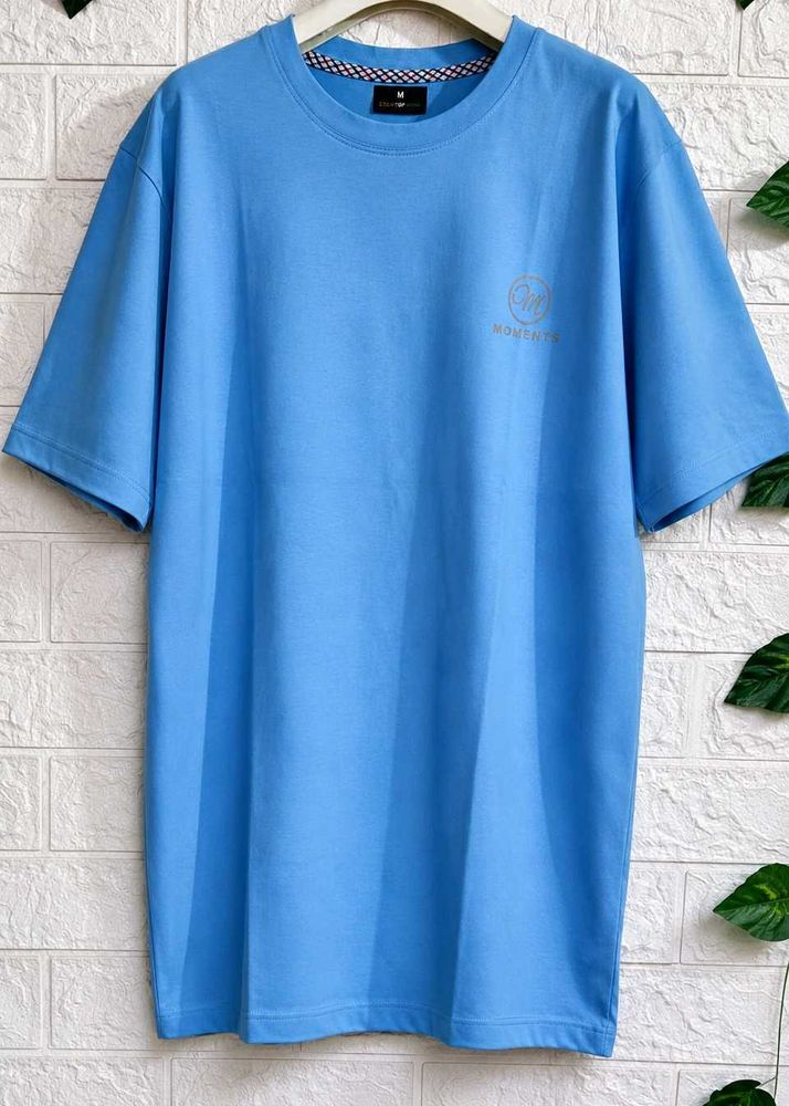 Men's Blue Cotton T-Shirt