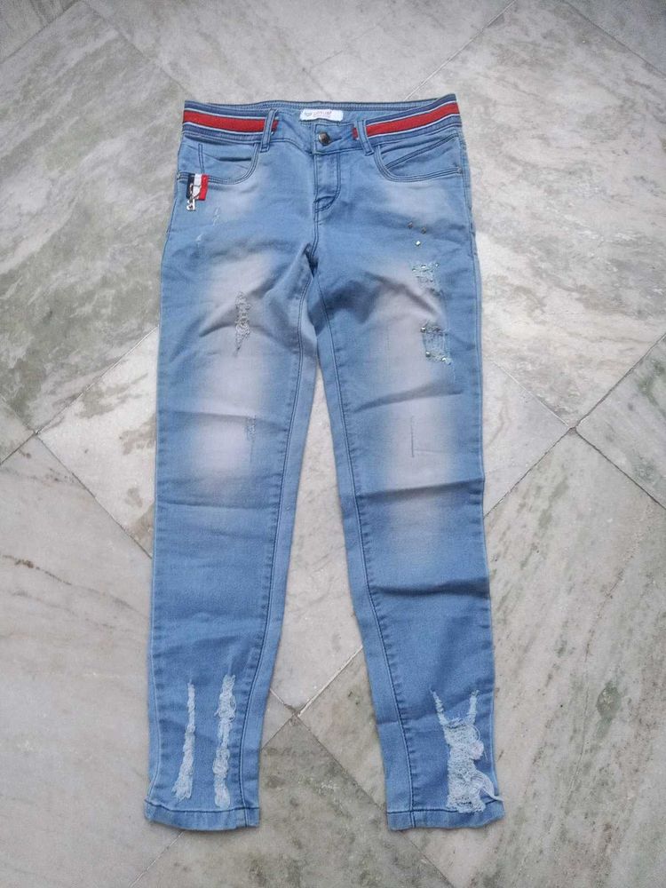 Light Blue Distressed Jeans