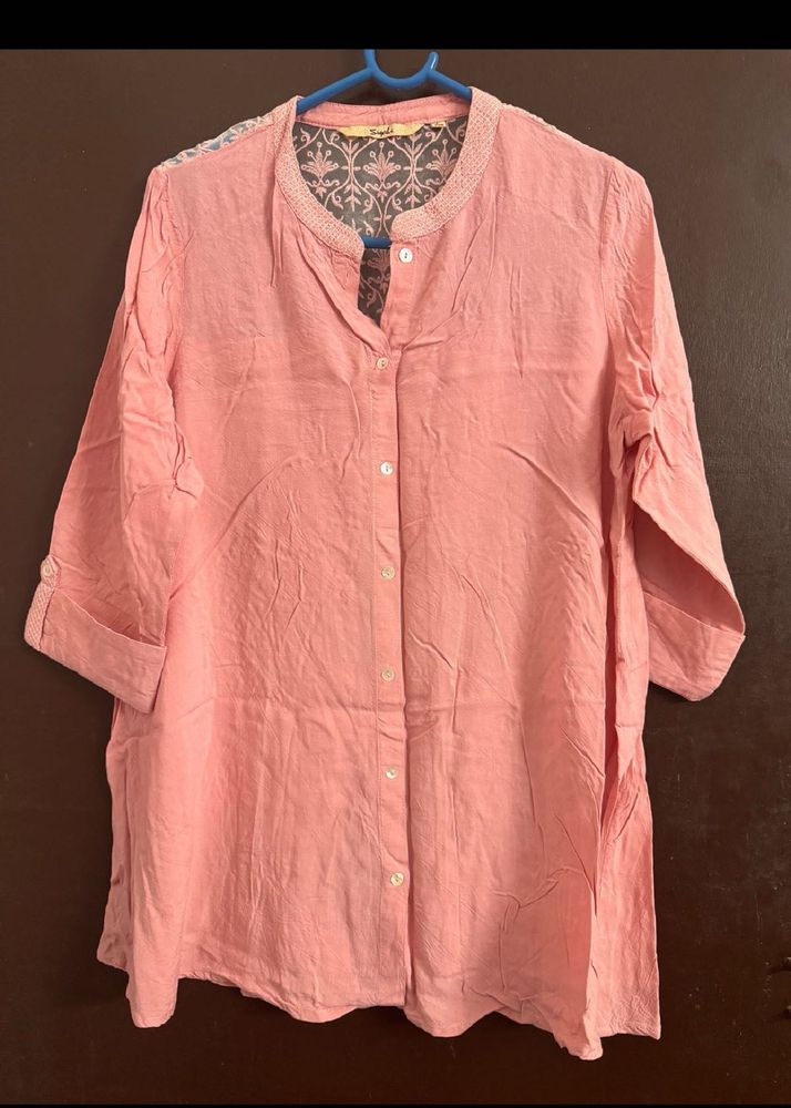 Women's Pink Cotton Kurta